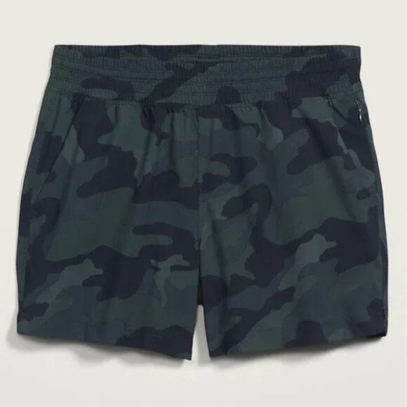 NWT Old Navy Active Go-Dry High-Rise StretchTech Shorts Olive Green Camo Women S - Picture 4 of 6